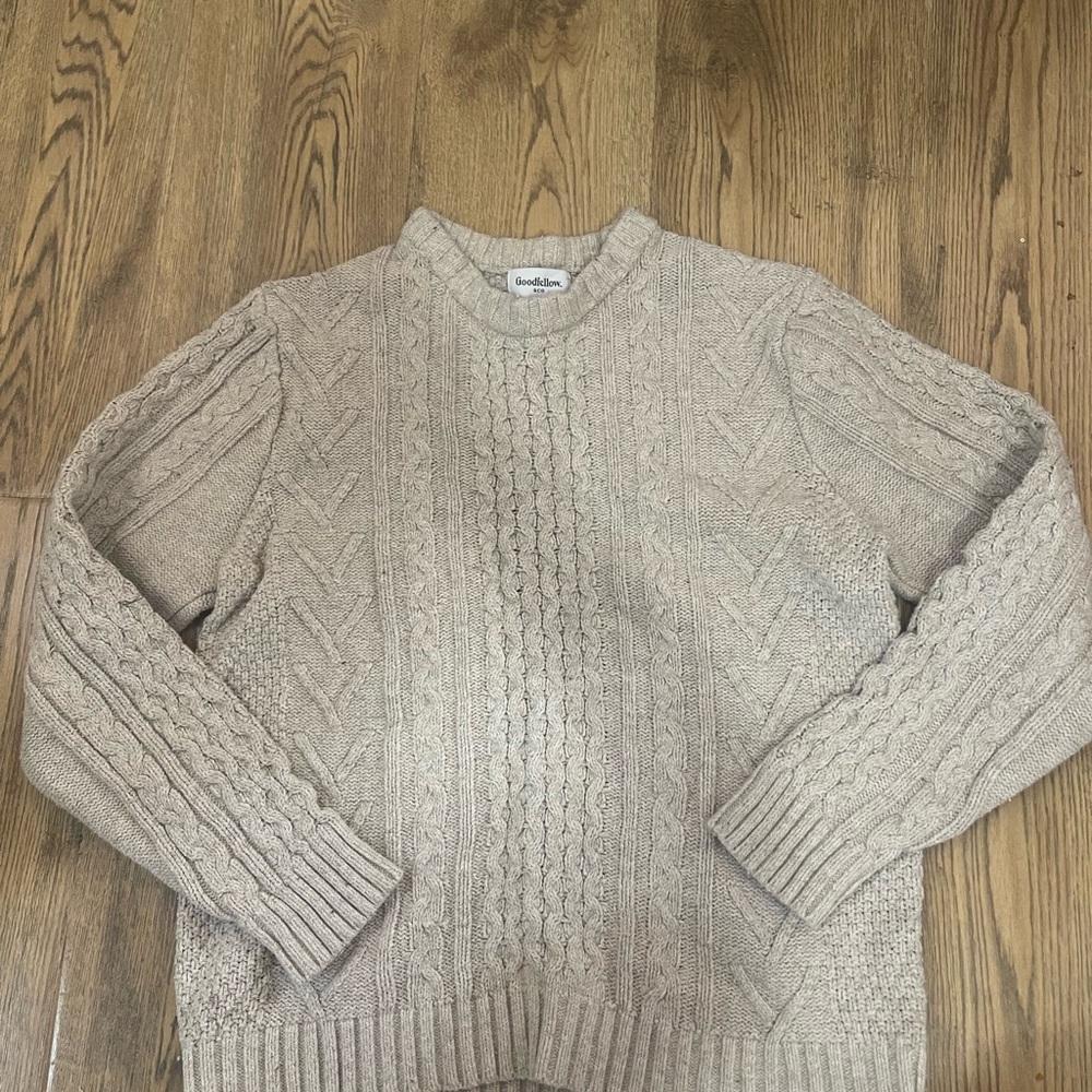 Goodfellow & Co Men's Tan Cable Knit Sweater